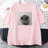 Sad Hamster Tshirt Funny Cartoon Graphic Printing Tee-shirt Cotton Short Sleeve Women T-shirts Summer Soft O-neck Tees Top Girls