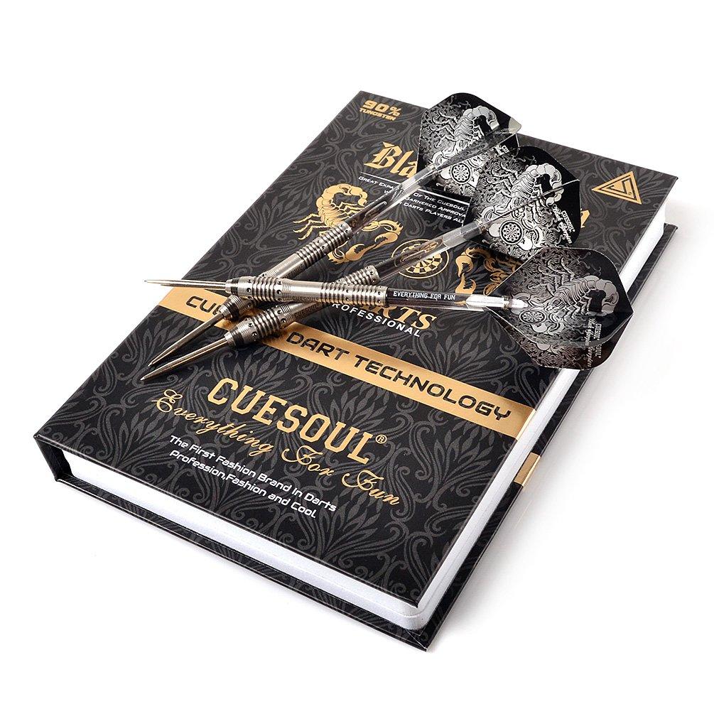 CUESOUL BLACK SCORPION SERIES 24g Tungsten Steel Tip Darts Set with Titanium Coated Barrels (CSBS-M2301)