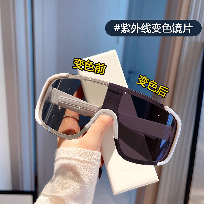 Spring And Summer One-Piece Sunglasses Women'S Big Face Windproof Riding Glasses Men'S Trendy Reflective Sports Eye Protection Ski Goggles