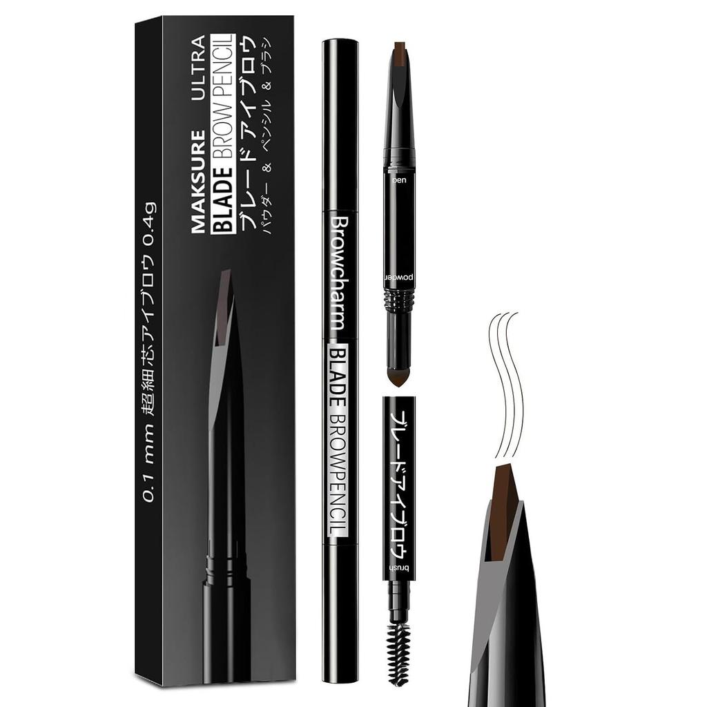 Series Maksure 3-in-1 Eyebrow Pencil Ultra-fine 0.1mm smudge-proof natural brows Includes powder brush Sweat-resistant waterproof lasts 24 hours all