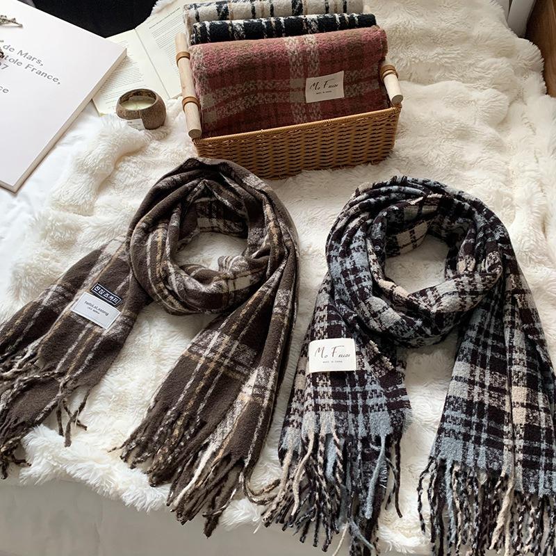 Scarf Women's Winter High-end Sense New Versatile Warm Scarf Shawl Scarf Wool Knitted Scarf