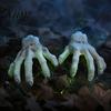 Halloween Scene Setting Props 1 Pair Skeleton Hands, Realistic Plastic Zombie Life Scary Human Hand Prop Size Severed Fake Hands for Terror