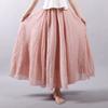Summer New Overskirt Cotton and Linen Skirt Linen Solid Color Long Dress Loose Large Swing Skirt Pleated A- Line Skirt