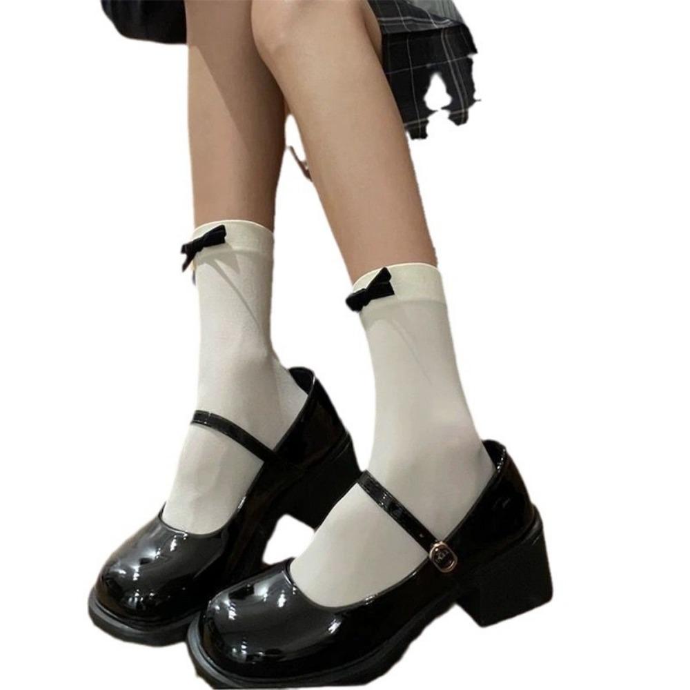 Носки-трубы Velvet Bow Ballet Girl Medium, носки Two Wear Pile, белые носки JK, носки Lolita, выше колена