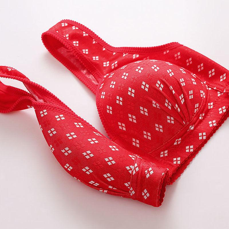 Front Buckle Large Size Thin Section No Steel Ring Women's Gathered Underwear Anti-sagging Breast-receiving Bra