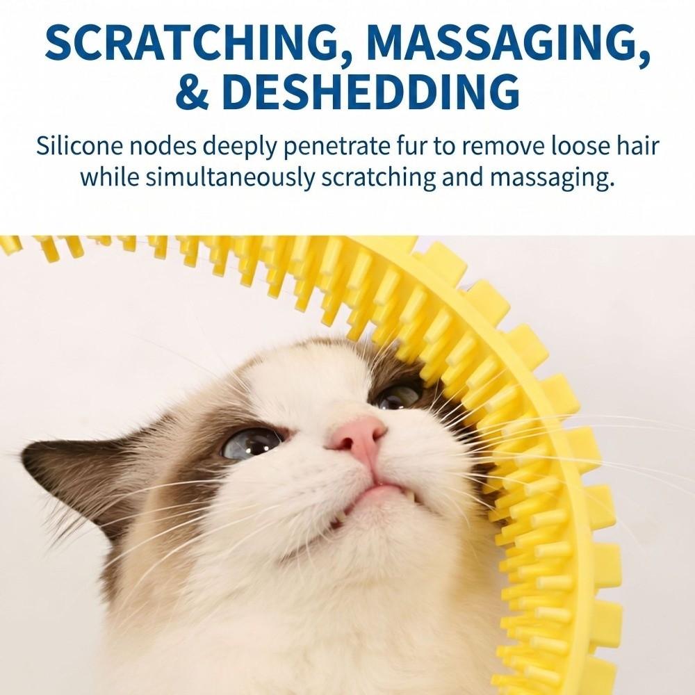 Plastic Cat Self Groomer Soft Tooth Cat DIY Rubbing Ring Cat Grooming Massage Brush DIY Assembly