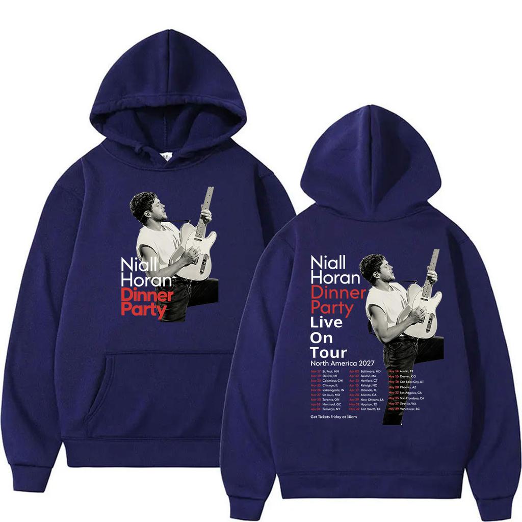 Rapper Niall Horan Dinner Party Live on Tour 2027 Print Hoodie Hip Hop Vintage Long Sleeve Pullover Sweatshirts Streetwear