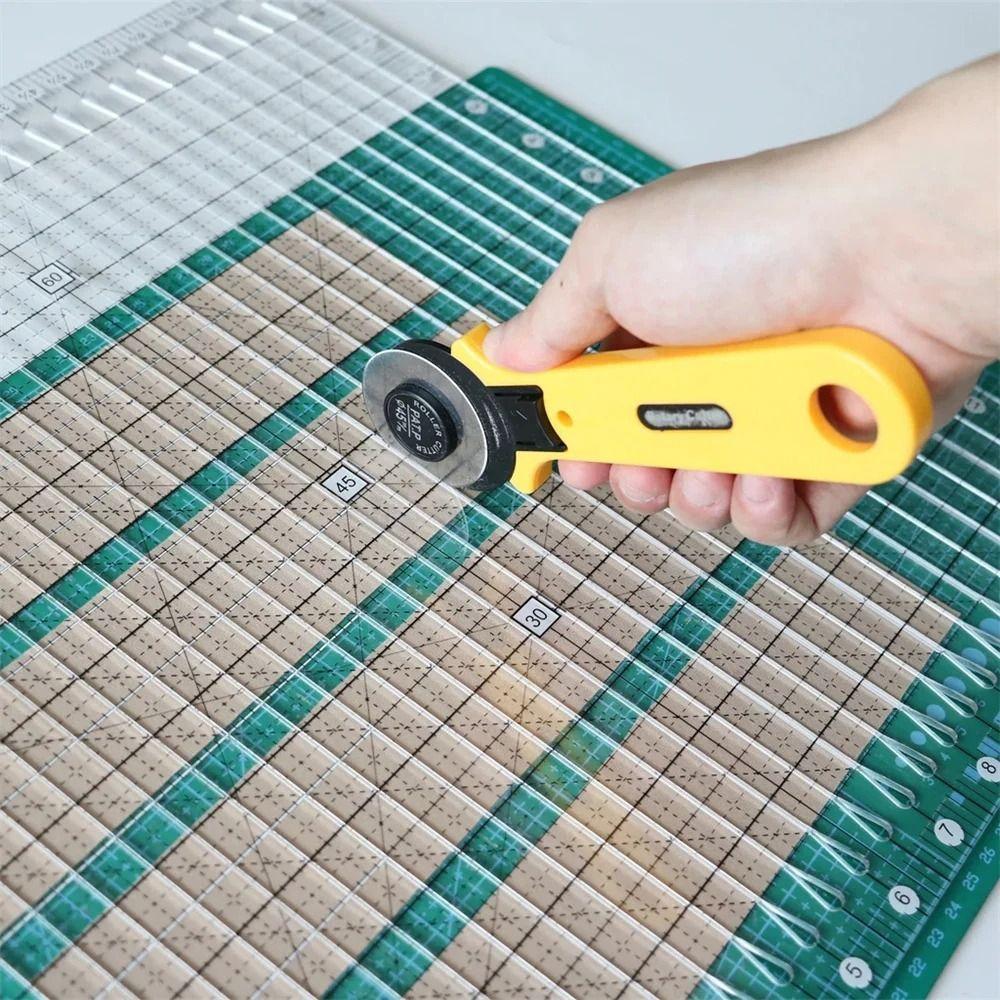 Clear 5-in-1 Quilting Ruler Cutting Assistant Fabric Cutting Ruler Sewing