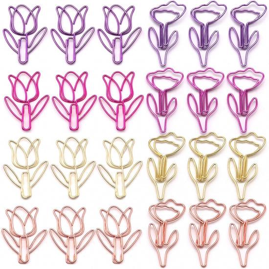 80 Pcs Cute Flower Paper Clips Set, Floral Paper Clips for Office Supplies Organization (Flower Shape 1)