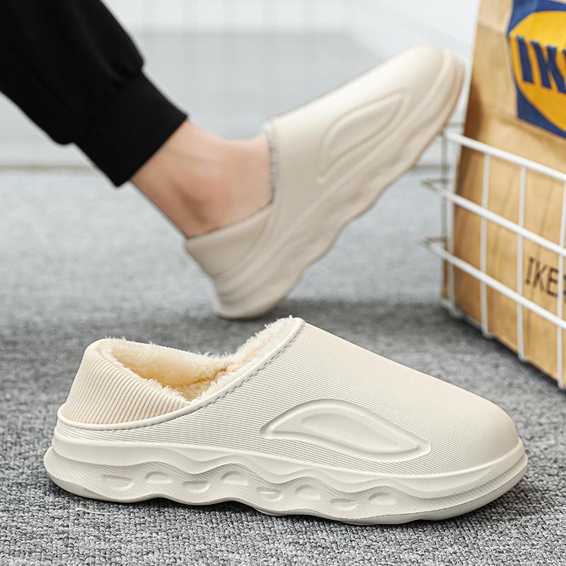 Зимние плюшевые меховые тапочки для мужчин и женщин, теплые пушистые тапочки для пар, лаконичные домашние хлопковые туфли, повседневные пушистые тапочки, большой размер 47