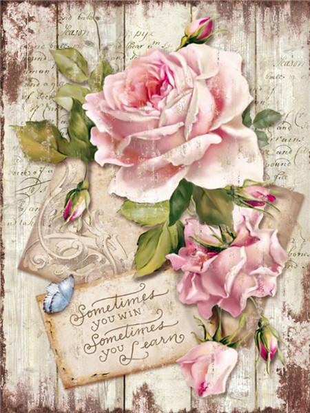 DIY Алмазная картина Цветочная мозаика Алмазная роза 5D Картина Горный хрусталь Вышивка крестом Черный Красный Настенное искусство