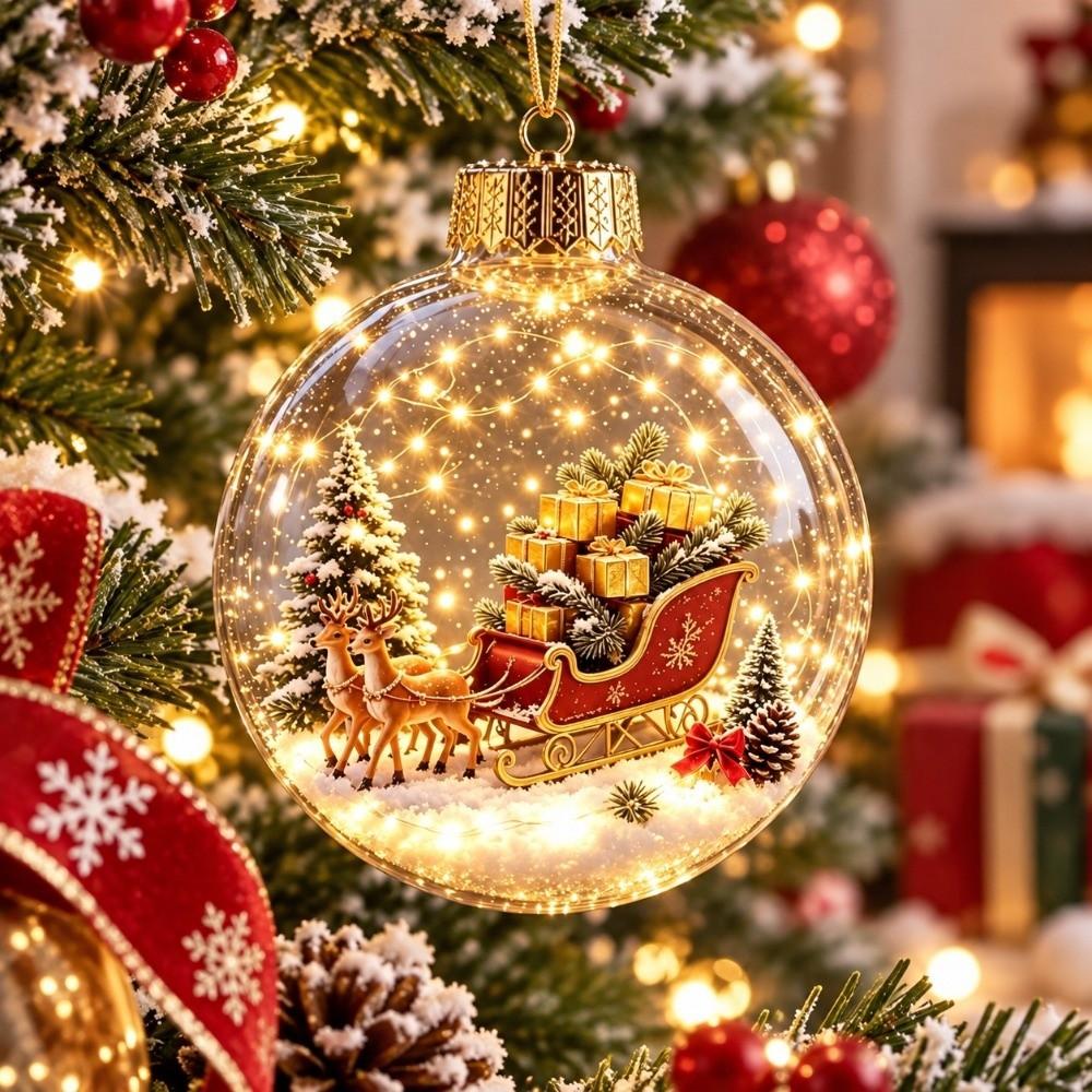 Transparent Christmas Ball Ornament Lightweight Holiday Tree Decor Holiday Party