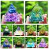 Tree of Life Orgone Pyramid Natural Crystal Amethyst Peridot Healthy Reiki Chakra Energy Balance Generator Orgonite Protection Lucky Room Decor