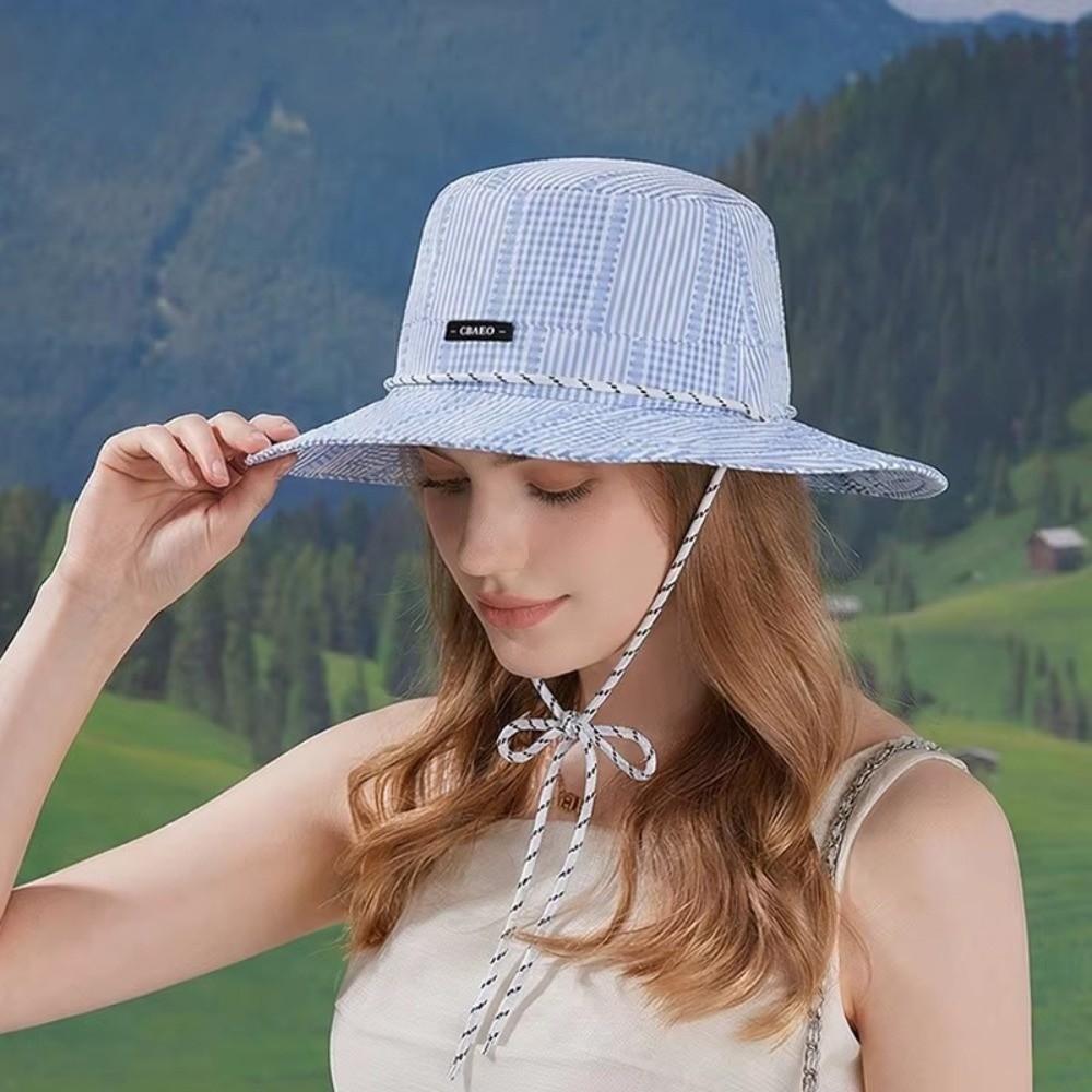 Drawstring Fisherman Hat Breathable Sunscreen Cap Korean Style Spring Summer Hat Women