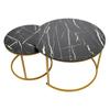 Stacking Round Side Table Sturdy Flexible Use Modern Look Space Saving Exquisite Crafts Round Coffee Table Set for Living Room