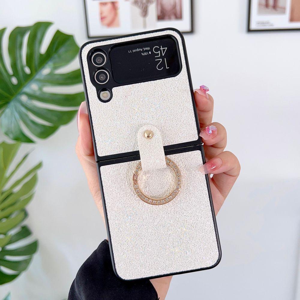 Для Samsung Galaxy Z Flip 4 чехол Z Flip 3 5g Роскошный блестящий кольцевой кронштейн противоударный жесткий защитный чехол для ПК аксессуары