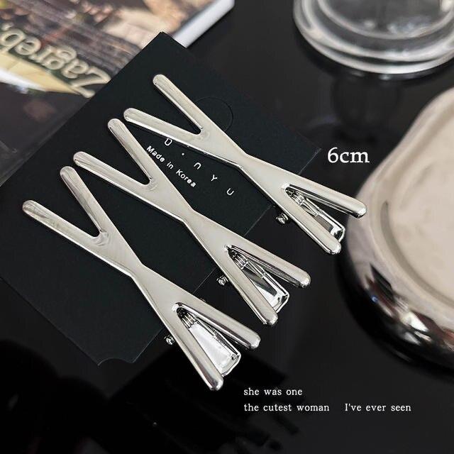 3 шт./компл., новая модная металлическая заколка для волос серебряного цвета BB, изысканная заколка нестандартной формы, заколка для волос, аксессуары для волос для девочек, головные уборы