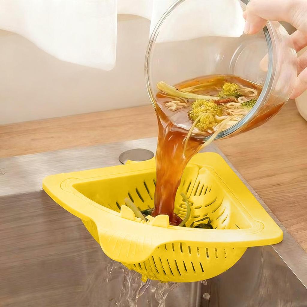 Magnetic Sink Drain Basket Stainless Steel Anti Clog Strainer Corner Sponge Holder Kitchen Food Catcher Filter for Home Office
