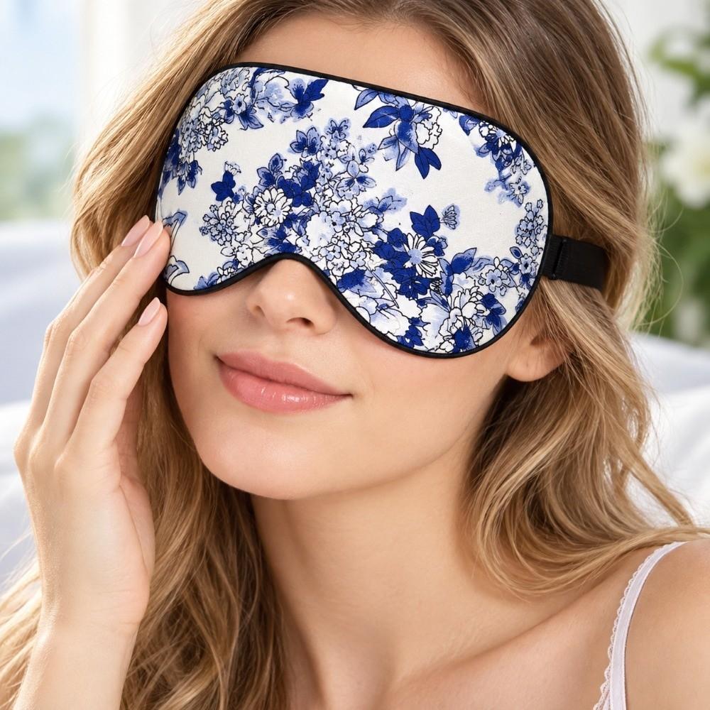 Portable Eye Shading Mask Floral Pattern Travel Blindfold Night Eyepatch Night Sleep Relax Aid
