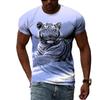 Свободные летние топы для мужчин, одежда больших размеров, футболка с 3D принтом животных, футболки с узором тигра для пар, топ с короткими рукавами и круглым вырезом, дышащие мужские рубашки
