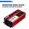 500 Вт Портативный автомобильный инвертор ЖК-дисплей Двойная розетка Зарядное устройство Бытовой Инвертор мощности с модифицированной синусоидой