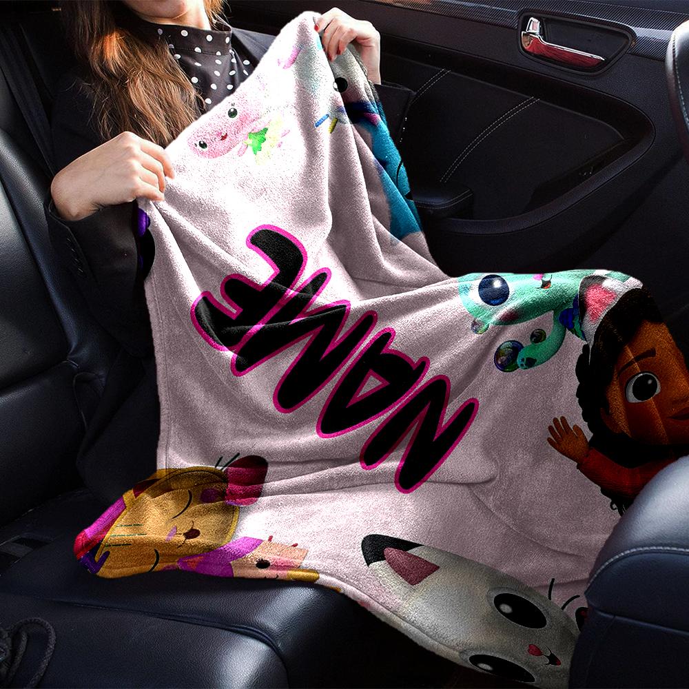 Customiz Name Personality Gabby's Dollhouse Blanket Soft &Warm Sofa Office Bed Travel Lunch Break Blanket, Gift Suitable All Seasons