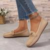 Fashion 2024 Spring and Autumn Solid Color Women's Flat Shoe Fashionable Round Toe Low Heel Casual Large Size Slip-on Women's Flat Shoes