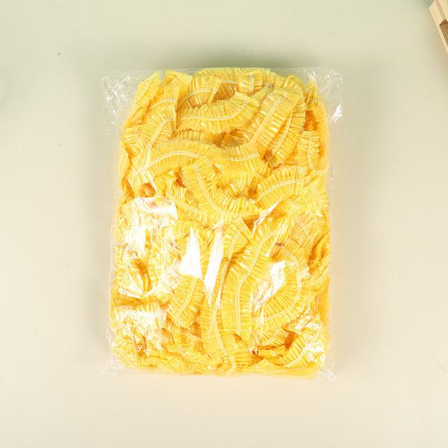 100pcs Disposable Plastic Shower Cap Elastic Disposable Shower Caps Anti Dust Waterproof Hat Hair Salon Beauty Accessories