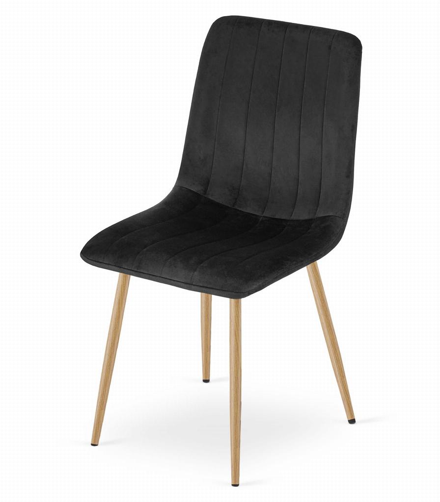 LAVA chair - black velvet / wood color legs x 3