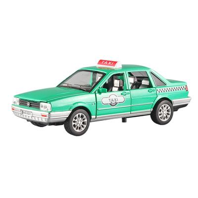 Классическая модель такси Santana в масштабе 1/32, игрушка из сплава, литая металлическая модель, звук и свет, инерционные игрушки, детский подарок на день рождения, коллекция