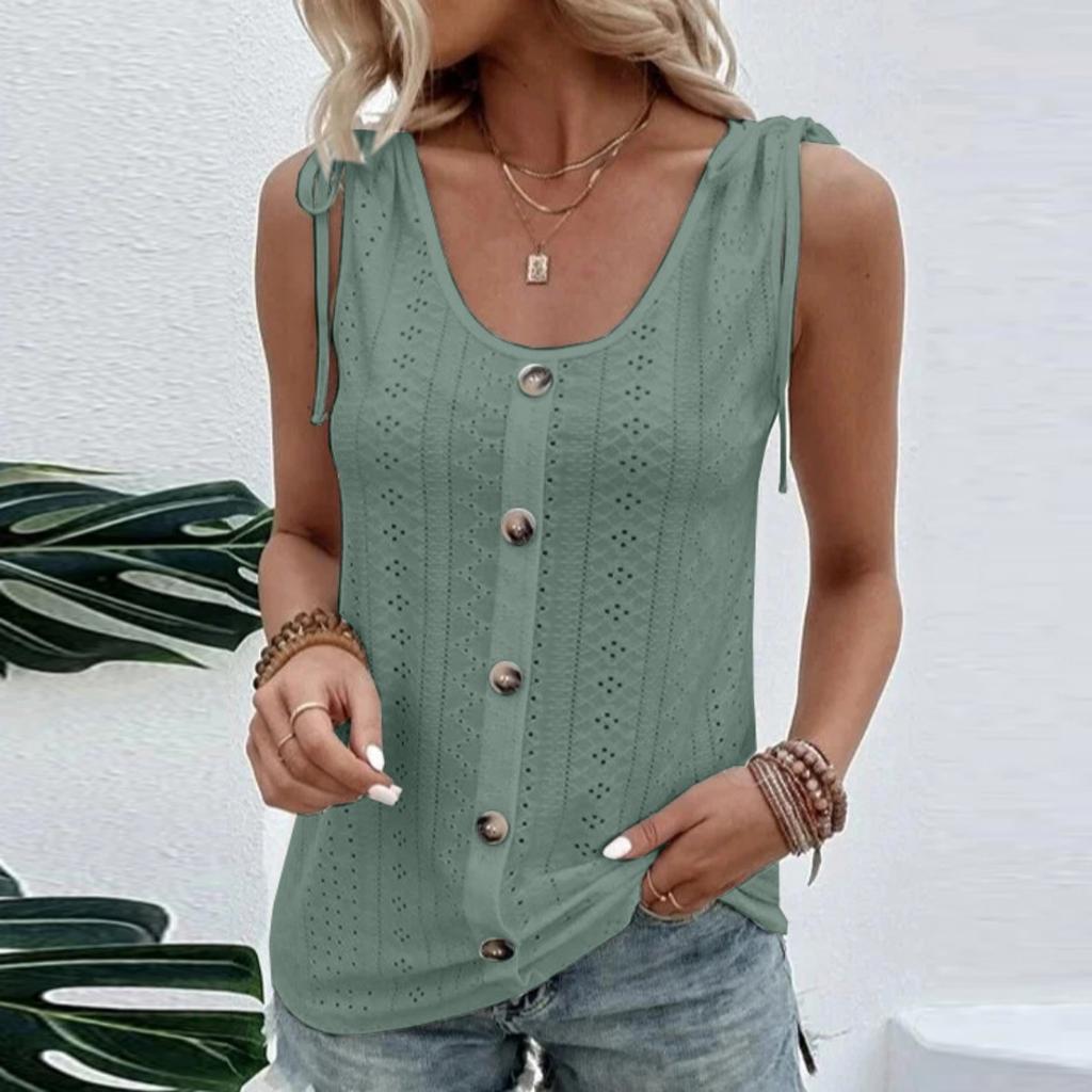 Women's Sexy Casual Solid Color U Neck Vest T-Shirt
