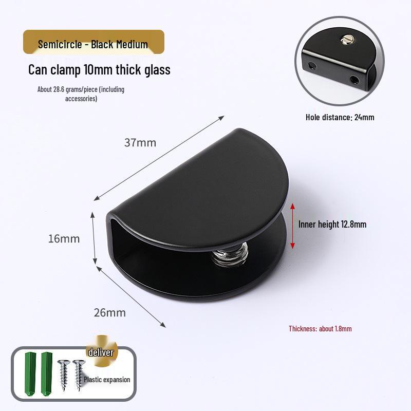 Полукруглый квадратный зажим для стекла из нержавеющей стали, кронштейн для полки