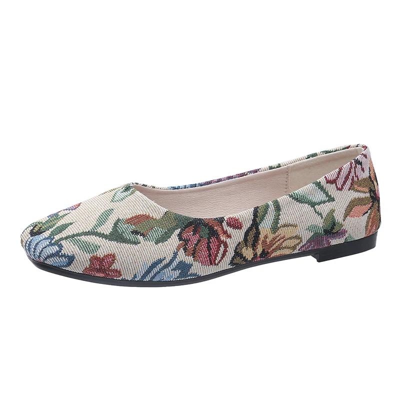 2024 High Quality Ladies Shoes Shallow Women's Flats Fashion Printing Daily Flats Women Hot Sale Plus Size Flat Low Heelszapatos
