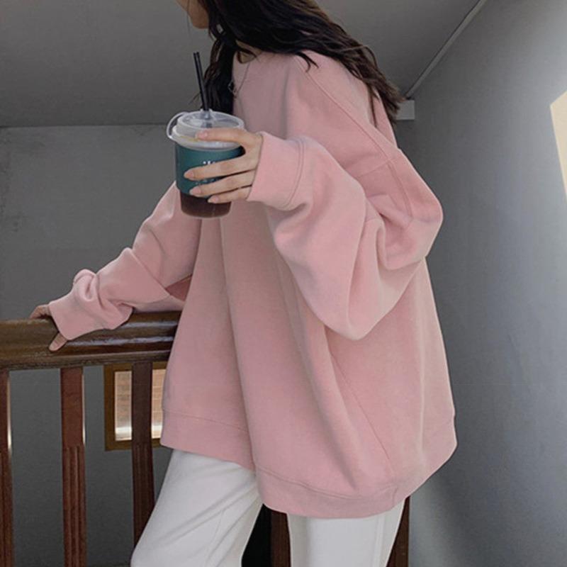 Хлопковый ленивый свитер женский тонкий свободный трендовый студенческий топ для девушки