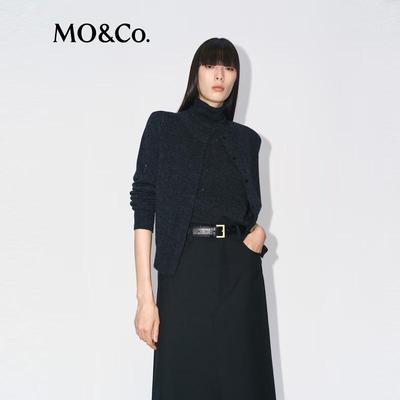 МО&Ко. Шерстяной кашемировый свитер с высоким воротником