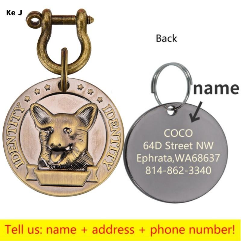 Personalized Address Tags For Dogs Id Tags Dog Tag Free Engraved Custom Dog Collar Cats Dog Name Tag Pet Id Anti-lost Nameplate