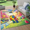 Moomin Flannel Pattern Square Carpet,Area Rug,Carpet Rug for Living Room Bedroom Sofa Playroom Decor,Non-slip Floor Mat
