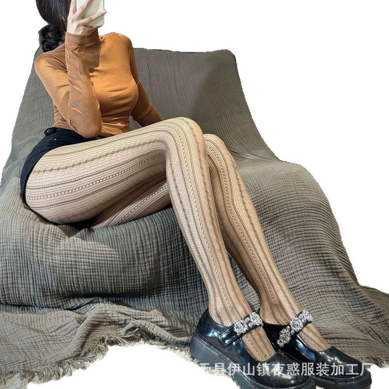 Сексуальные чулки в радужную полоску, узкие чулки Spice Girls, универсальные тонкие колготки, соблазнительные, полые, сетчатые носки