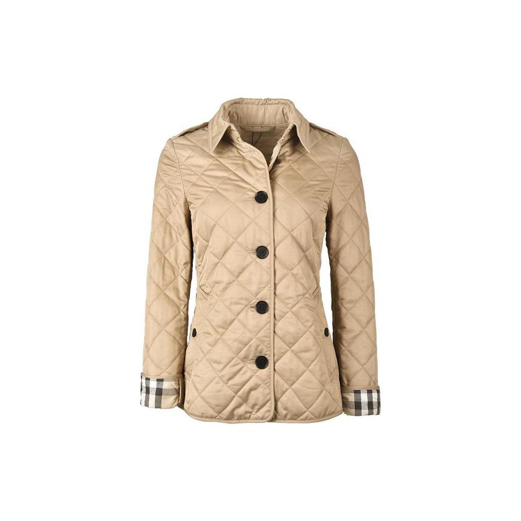 Burberry Женская стеганая куртка с ромбами Бежевая 80658721