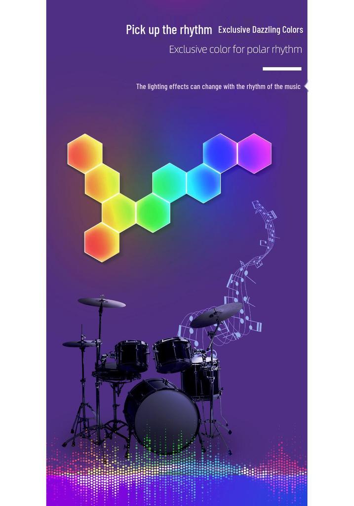 Умная RGB-подсветка для стен с управлением звуком, светодиодный квантовый декоративный светильник
