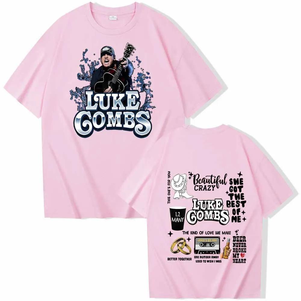 Футболка Luke Combs 2026 Мужская Женская Харадзюку Круглый вырез Летняя Повседневная Рубашка Y2k Короткие рукава Классический Уличный Стиль Модная Хлопок