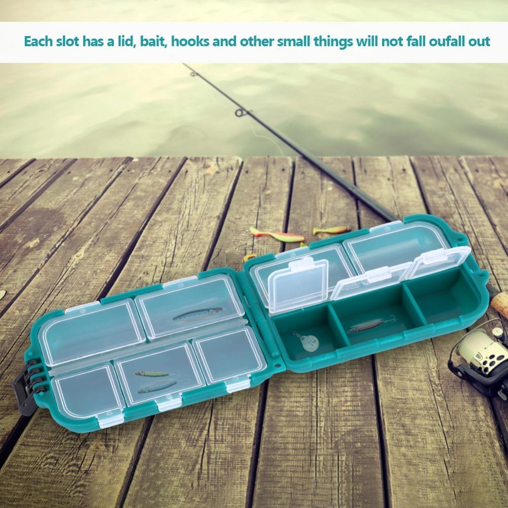 3PCS ABS Hooks Storage Case 10 Slots Lure Storage Box Fishing Baits Box Fishing Accessories