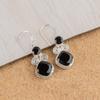 Natural Black Onyx Gemstone 925 Sterling Silver Handmade Jewelry Earrings 1.12" EE-69-16
