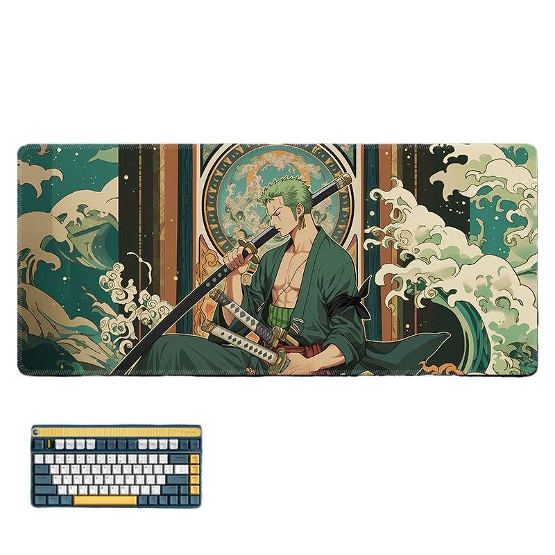 ONE PIECE Leather Mouse Pad Boys Roronoa Zoro  Large Size Gaming Keyboard Pad Office Mouse Pad  Anime  Oversized Anime