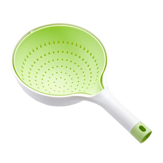 Двухслойная сливная корзина с длинной ручкой, пищевая, без содержания бисфенола А, наклонная, поворотная, быстросливная, миска для очистки фруктов, корзина для хранения