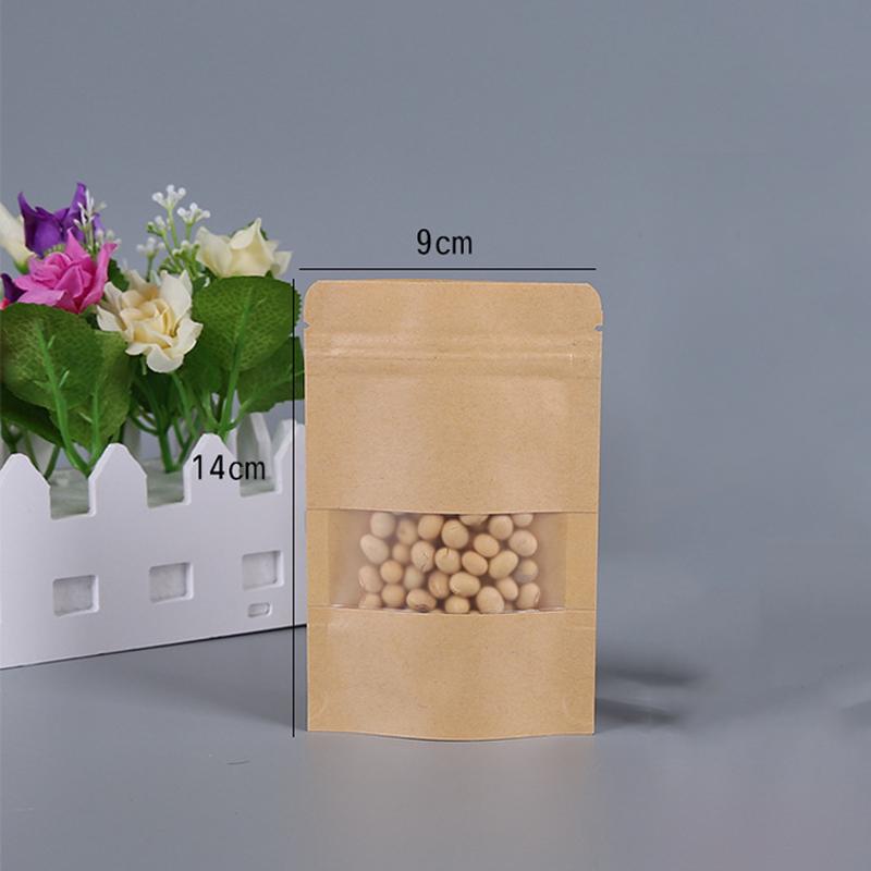 Кухонная пищевая бумага Крафт-мешок Мешки для хранения с окошком Самозапечатывающаяся упаковка