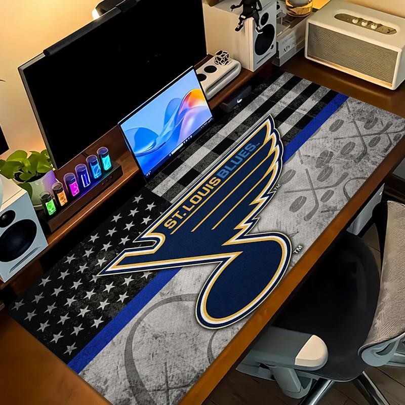 St. Louis Blues Logo Color Mouse Pad Large Gaming Table Cushion Non-slip Laptop Tablet Big Mousepad XXL Mat Mini PC Playmat With Lock edge