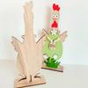 Yousheng Wooden Rooster Ornament Chicken Figurine with Flower Bow Standing Rooster Centerpiece for Dining Table Farmhouse Kitchen Decor