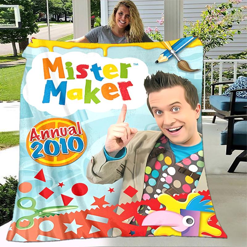 1pc Blanket - Mister Maker Print Design, Lightweight Blanket for Sofa, Bed- Soft &Warm, Gift for All Seasons