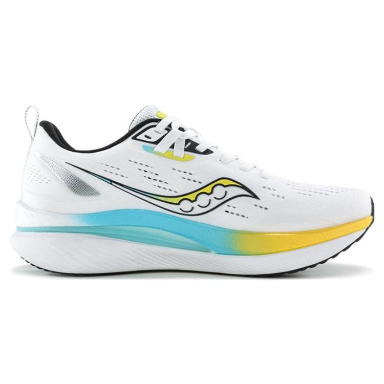 Saucony Tide Mesh, Textile Cushioning Abrasion Resistant Rebound Low top Casual Running Shoes Unisex White Blue S28195-1